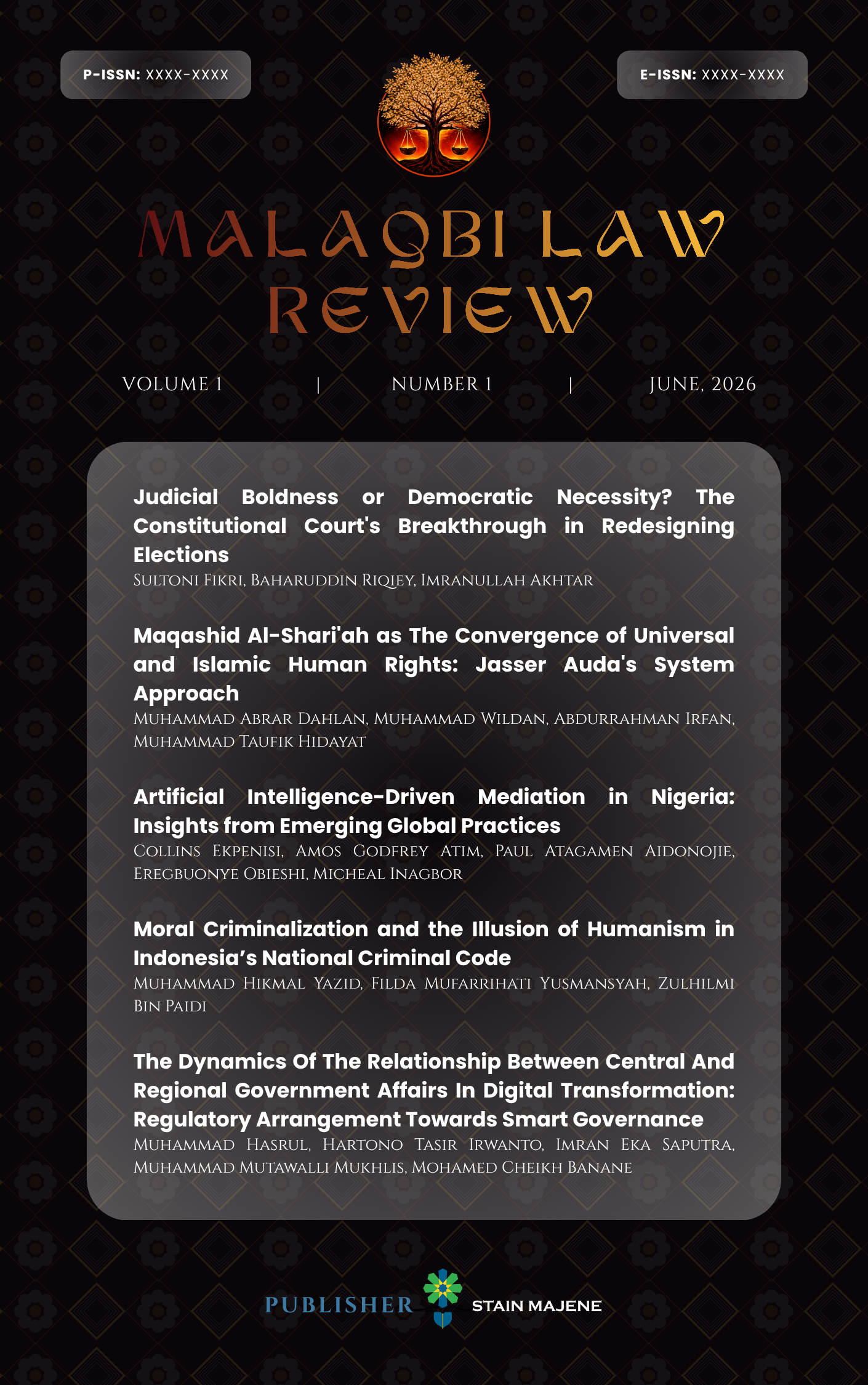 					View Vol. 1 No. 1 (2026): June
				