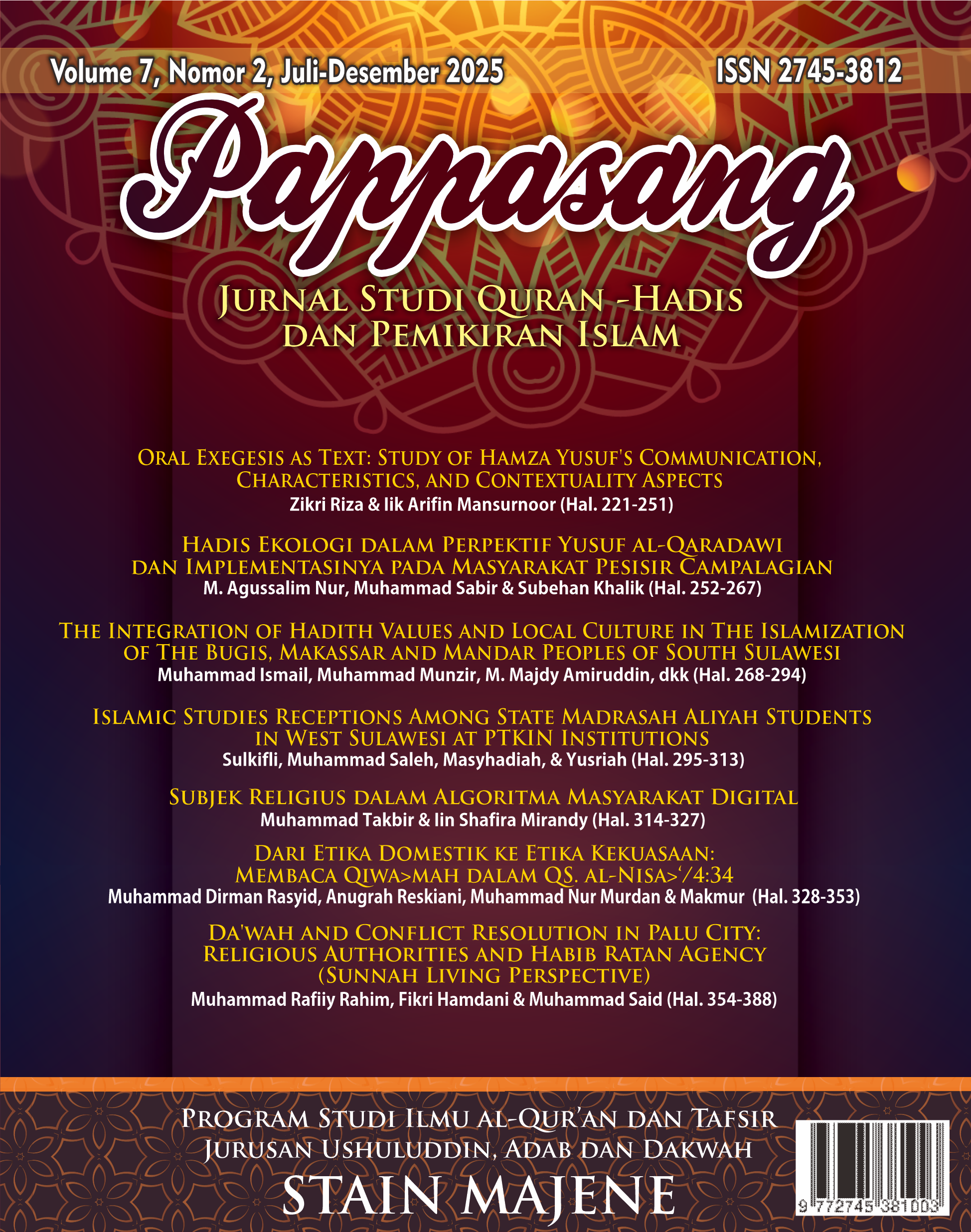 					View Vol. 7 No. 2 (2025): Jurnal Pappasang
				